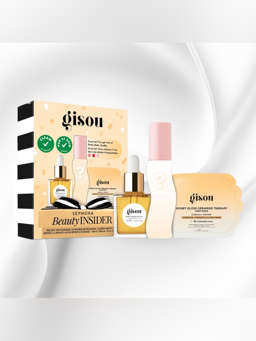 Gisou Honey Infused Lip Oil, Hair Oil and Hair Mask Sephora Insider Set